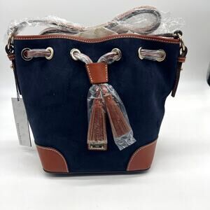Dooney & Bourke Women Handbags Suede Drawstring Crossbody Navy